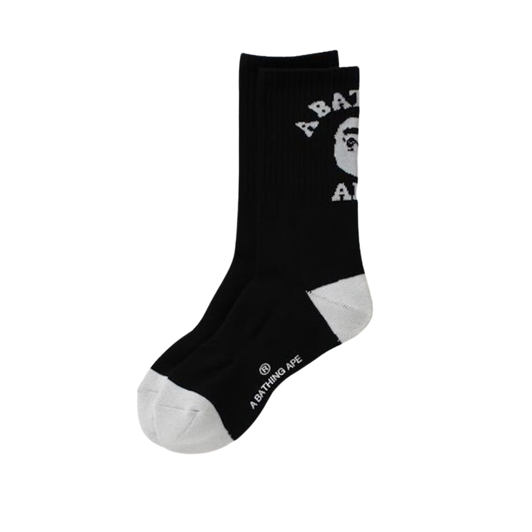 A Bathing Ape Bape Black Socks Brand New "Brand new black socks from A Bathing Ape featuring the iconic BAPE logo, designed for a stylish and comfortable fit."