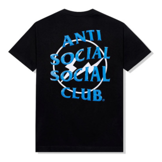 Anti Social Social Club x Fragment Precious Petals Tee (FW22) Black Blue "Black T-shirt from Anti Social Social Club x Fragment featuring a blue 'Precious Petals' graphic, merging bold design with contemporary streetwear style."