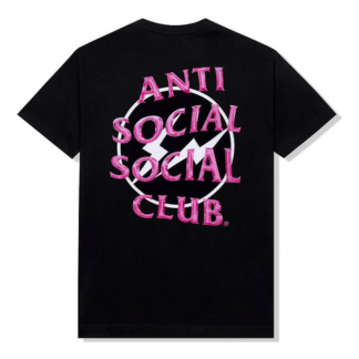 Anti Social Social Club x Fragment Precious Petals Tee (FW22) Black Pink "Black T-shirt from Anti Social Social Club x Fragment featuring a pink 'Precious Petals' graphic, combining vibrant colors with a modern streetwear aesthetic."