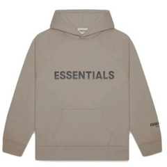 FEAR OF GOD ESSENTIALS HOODIE SS20 "TAUPE" "Taupe hoodie from FEAR OF GOD ESSENTIALS SS20 collection, featuring a minimalist design and relaxed fit for a comfortable, stylish look."