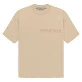 FEAR OF GOD ESSENTIALS SS TEE SAND "Sand-colored short-sleeve T-shirt from showcasing a minimalist design with a relaxed fit for effortless style."