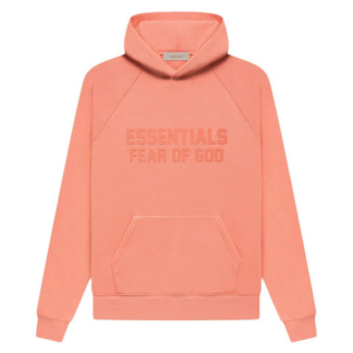 Fear of God Essentials Hoodie Coral "Coral hoodie from designed with a minimalist aesthetic and a relaxed fit for casual comfort and style."