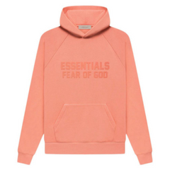 Fear of God Essentials Hoodie Coral "Coral hoodie from designed with a minimalist aesthetic and a relaxed fit for casual comfort and style."