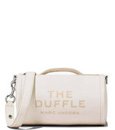 "Marc Jacobs Cotton Silver The Duffle Crossbody Bag for women, featuring a shiny silver finish and a compact duffle design. The bag includes an adjustable strap and a spacious interior, making it a stylish and functional accessory for everyday use."