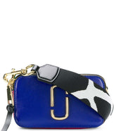 "Marc Jacobs Dark Blue Snapshot Small Crossbody Bag for women, featuring a deep dark blue color and a compact design. The bag includes an adjustable strap and the signature logo, making it a stylish and practical accessory for everyday use.