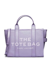 "Marc Jacobs Lavender The Tote Medium Satchel for women, featuring a soft lavender color and a spacious design. The satchel includes sturdy top handles and a versatile interior, making it a stylish and practical accessory for everyday use."