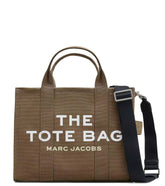 Marc Jacobs Slate Green The Tote Medium Satchel for women, featuring a sophisticated slate green color and a spacious design. The satchel includes sturdy top handles and a versatile interior, making it a stylish and practical choice for daily use.