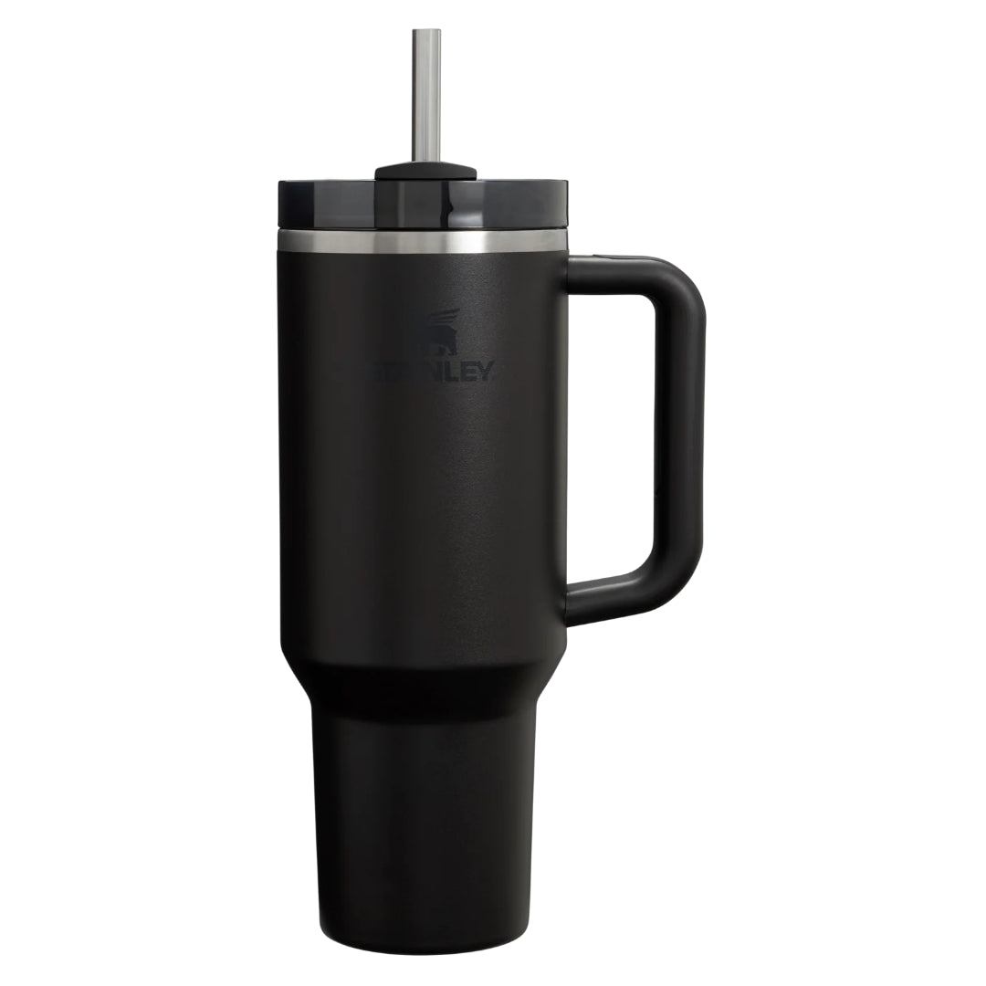 Stanley The Quencher H2.0 Travel Tumbler Black 2.0 40 oz
Stanley stainless steel tumbler with a handle and reusable straw