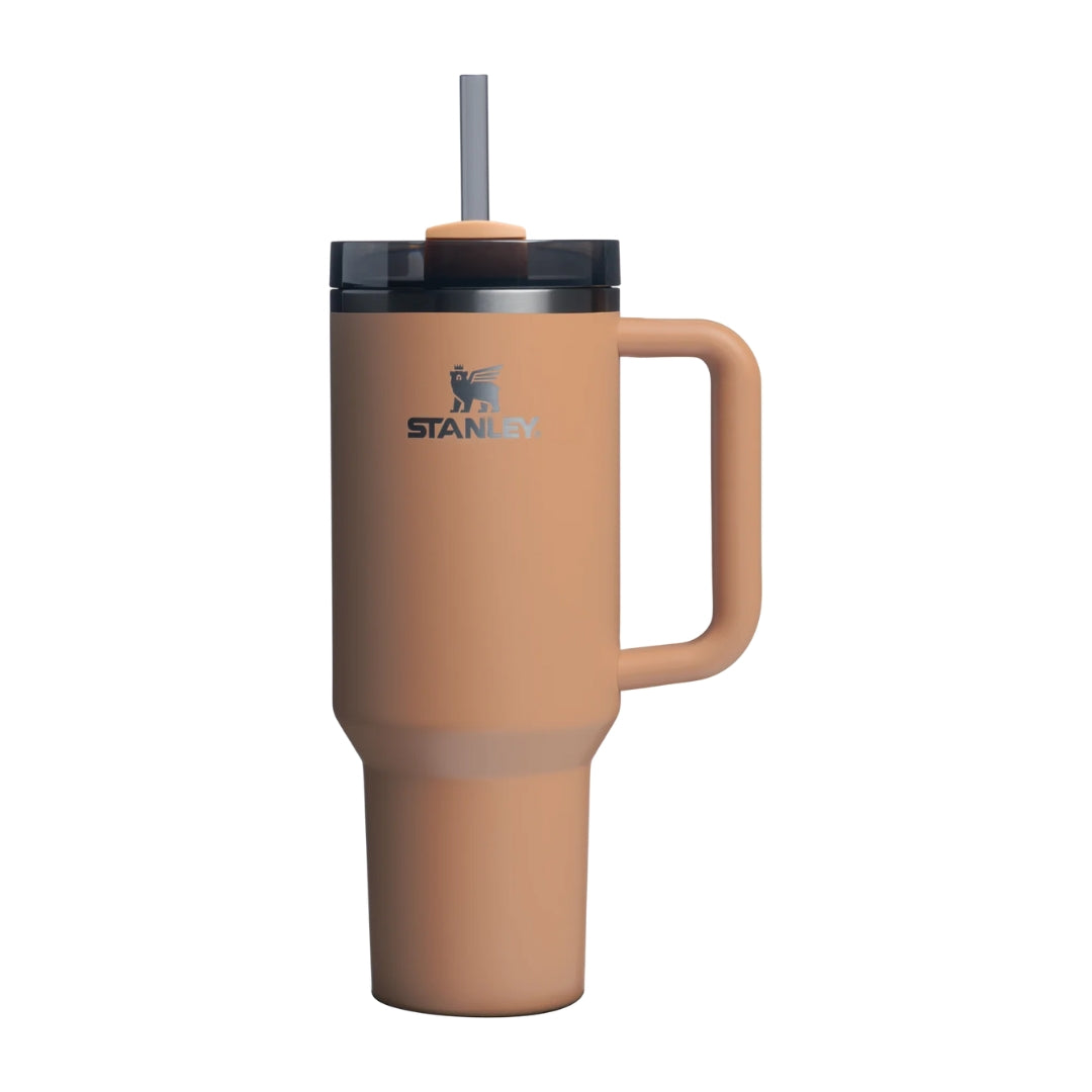 Stanley The Quencher H2.0 Travel Tumbler Camel 40 OZ
Stanley stainless steel tumbler with a handle and reusable straw