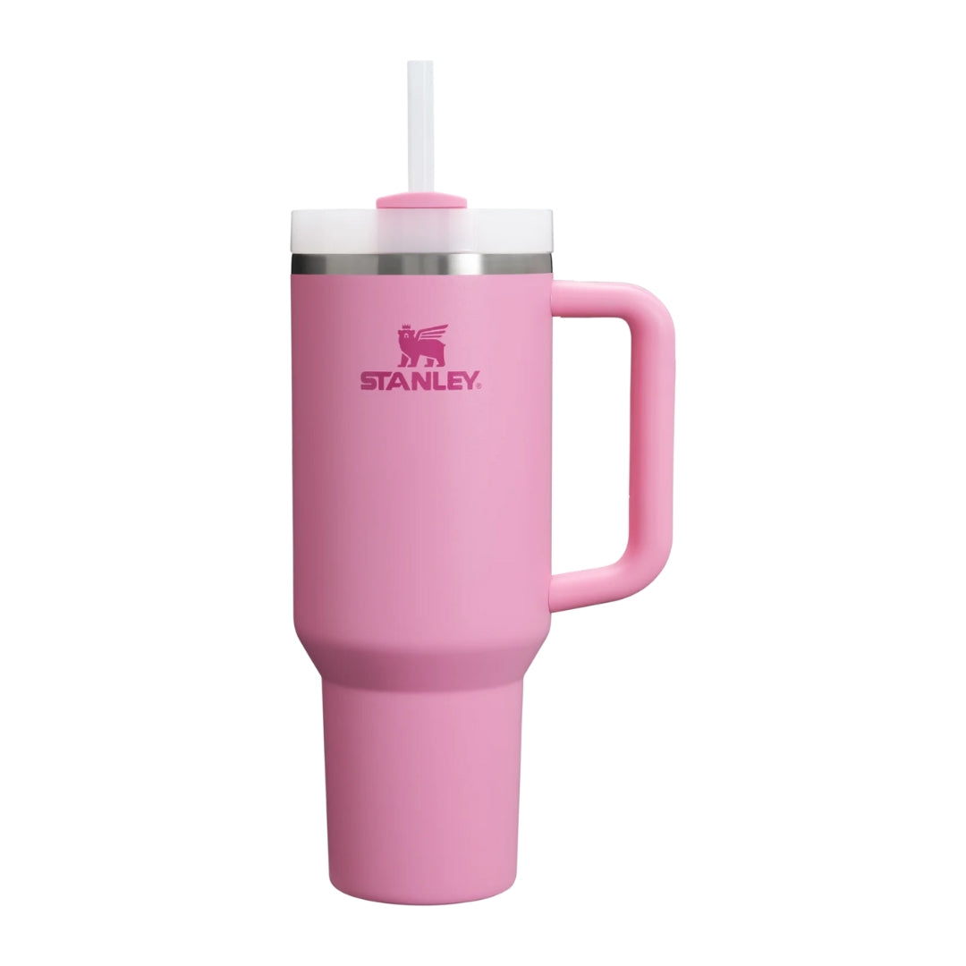 Stanley The Quencher H2.0 Travel Tumbler Peony 40 OZ
Stanley stainless steel tumbler with a handle and reusable straw
