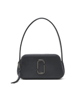 "Marc Jacobs Black The Slingshot Shoulder Bag for women, featuring a classic black design with a unique slingshot silhouette. The bag includes an adjustable strap and a spacious interior, making it a stylish and functional accessory for everyday use."