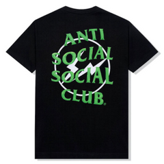 Anti Social Social Club x Fragment Precious Petals Tee (FW22) Black Green  "Black T-shirt from Anti Social Social Club x Fragment featuring a green 'Precious Petals' graphic, combining unique design elements with a stylish streetwear aesthetic."



