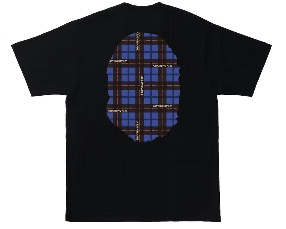 BAPE Logo Check Big Ape Head Tee - Black