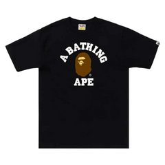 BAPE Space Camo Ape Head Tee Black "Black T-shirt featuring a space camo pattern with a large ape head graphic, showcasing a bold and unique streetwear design from BAPE."



