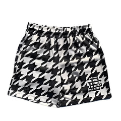 Eric Emanuel EE Hounds tooth Black Shorts "Black shorts from Eric Emanuel featuring a classic houndstooth pattern, combining timeless style with modern streetwear flair."



