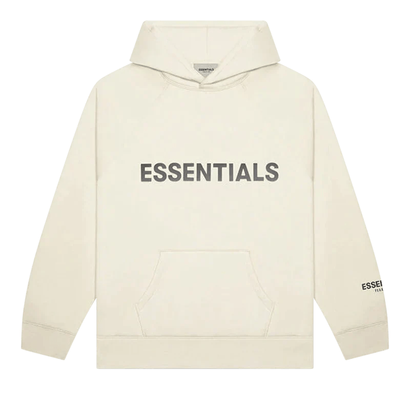 FEAR OF GOD ESSENTIALS HOODIE SS20 "CREAM" "Cream hoodie from collection, featuring a minimalist design and relaxed fit for comfortable, stylish wear."



