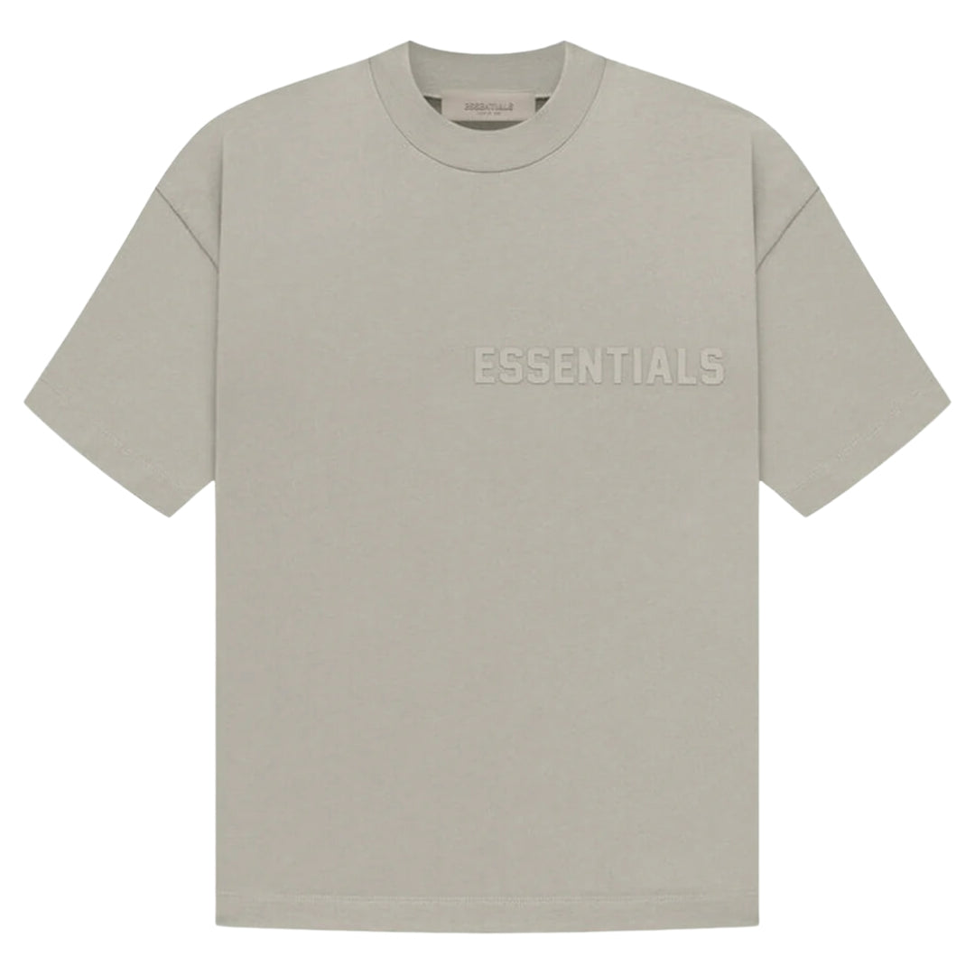 FEAR OF GOD ESSENTIALS SS TEE SEAL "Seal-colored short-sleeve T-shirt from showcasing a simple yet contemporary design with a relaxed fit."



