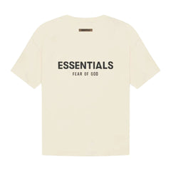 FEAR OF GOD ESSENTIALS T-SHIRT CREAM " featuring a minimalist design and relaxed fit for a stylish, casual look."



