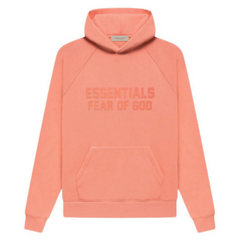 Fear of God Essentials Hoodie Coral "Coral hoodie from  designed with a minimalist aesthetic and a relaxed fit for casual comfort and style."