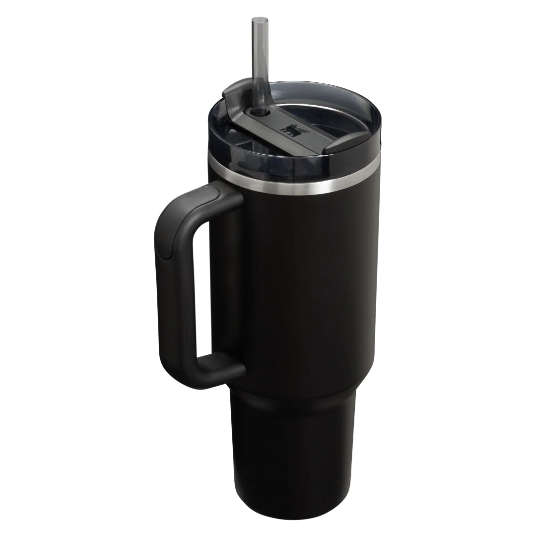 Stanley The Quencher H2.0 Travel Tumbler Black 2.0 40 oz
Stanley stainless steel tumbler with a handle and reusable straw