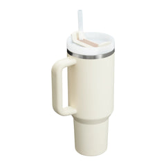 Stanley The Quencher H2.0 Travel Tumbler Cream 2.0 40 OZ
Stanley stainless steel tumbler with a handle and reusable straw