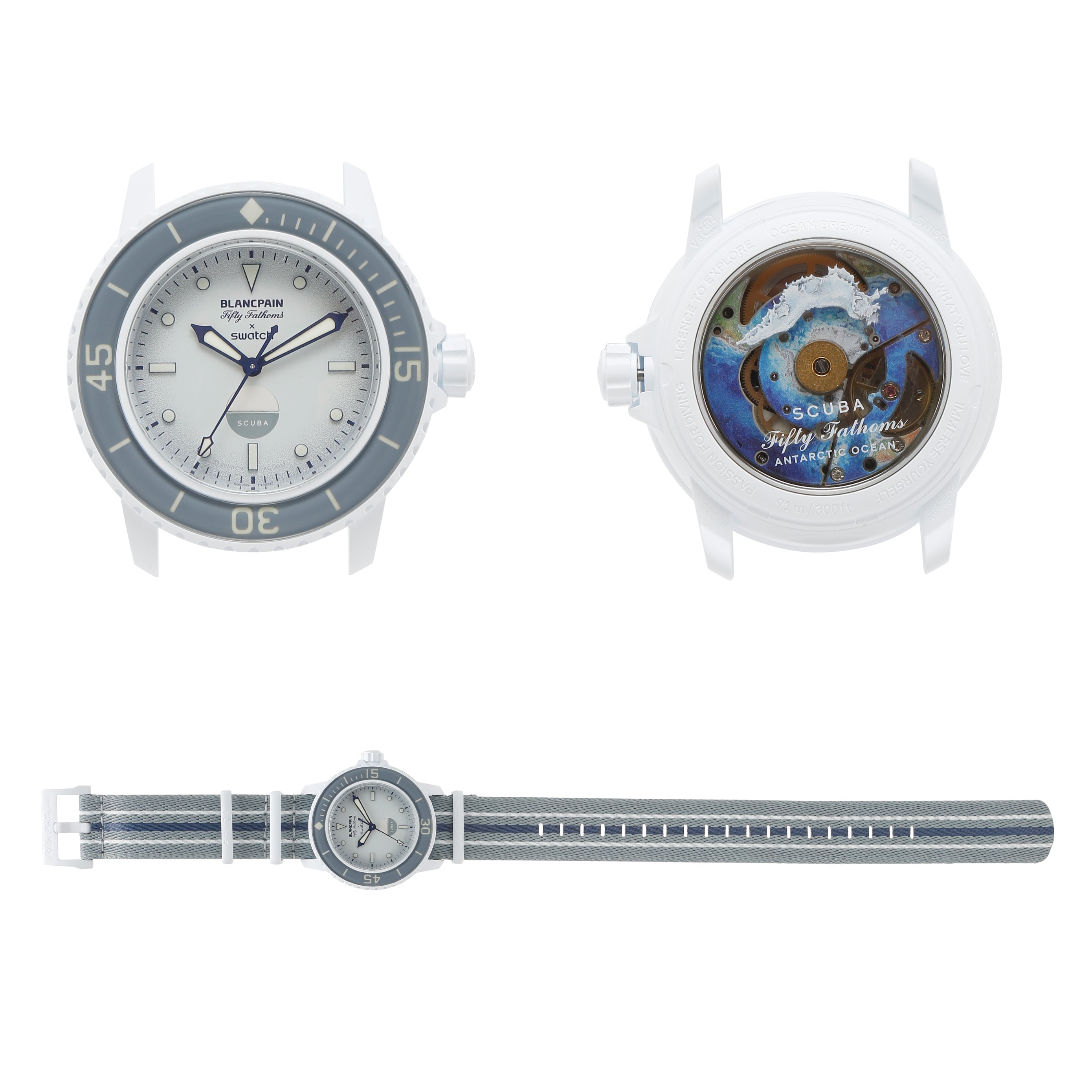 Swatch x Blancpain Bioceramic Scuba Fifty Fathoms Antarctic Ocean