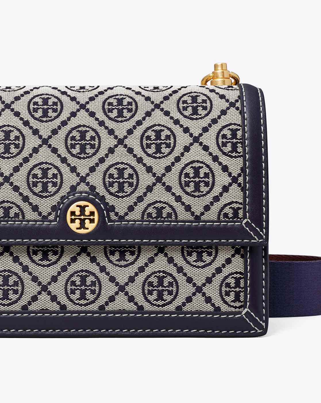 TORY BURCH T Monogram Jacquard Shoulder Bag With Adjustable Strap