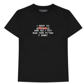 Travis Scott Where Were You Tee Black "Black T-shirt featuring a graphic of Travis Scott with the text 'Where Were You,' showcasing a bold design that reflects his unique style."



